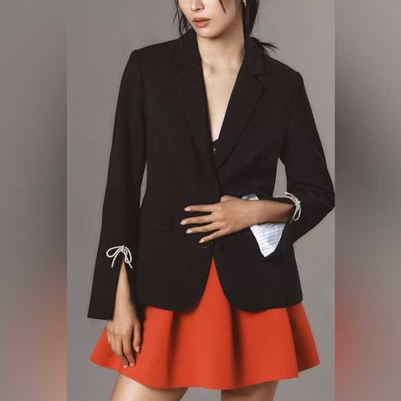 Anthropologie Dolan Crystal Bow Blazer Size Medium - Picture 1 of 3